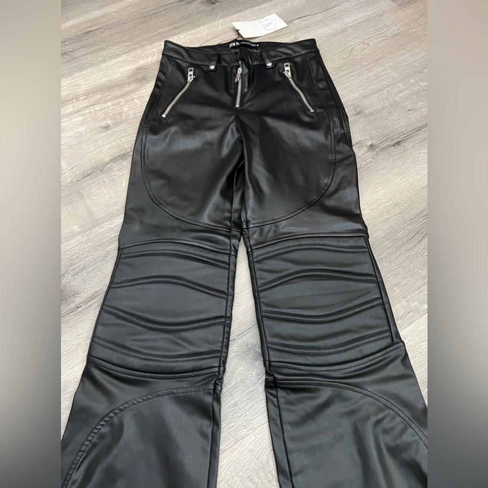 Zara Faux Leather Biker Pants